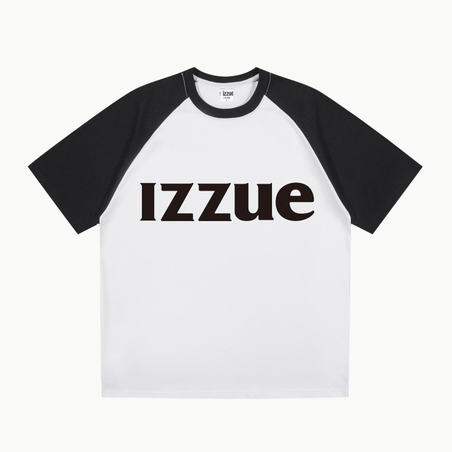 13737418.i.t izzue夏季撞色拼接插肩袖字母短袖纯棉情侣款T恤1M