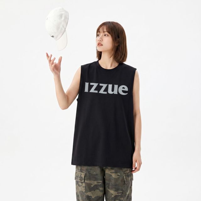 13738290.i.t izzue无袖休闲坎肩简约纯棉重磅透气春夏男女款背心1M