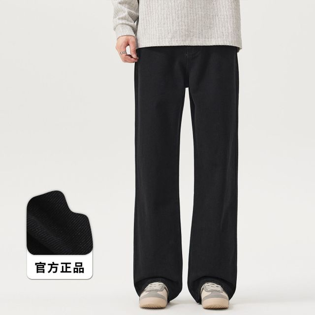 13747296.i.t izzue经典石墨水洗牛仔裤男宽松秋冬季显瘦休闲长裤1M