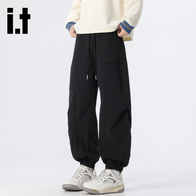 13748438.i.t izzue美式束脚工装裤春秋季阔腿伞兵裤男徒步休闲冲锋裤1M