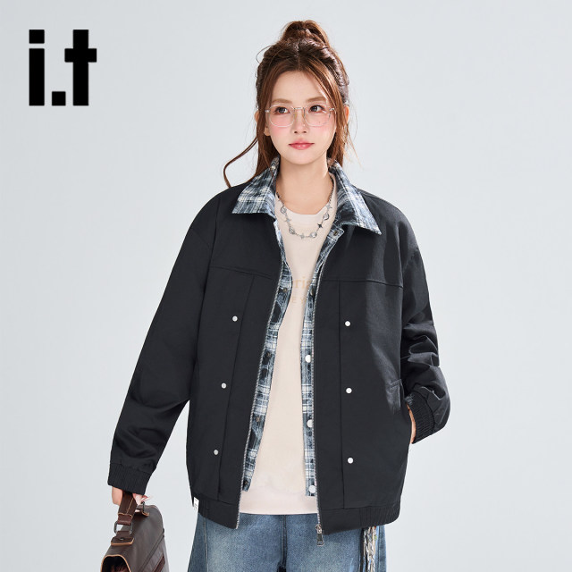 13794182.i.t izzue美式复古休闲风假两件夹克女宽松潮流工装外套1M