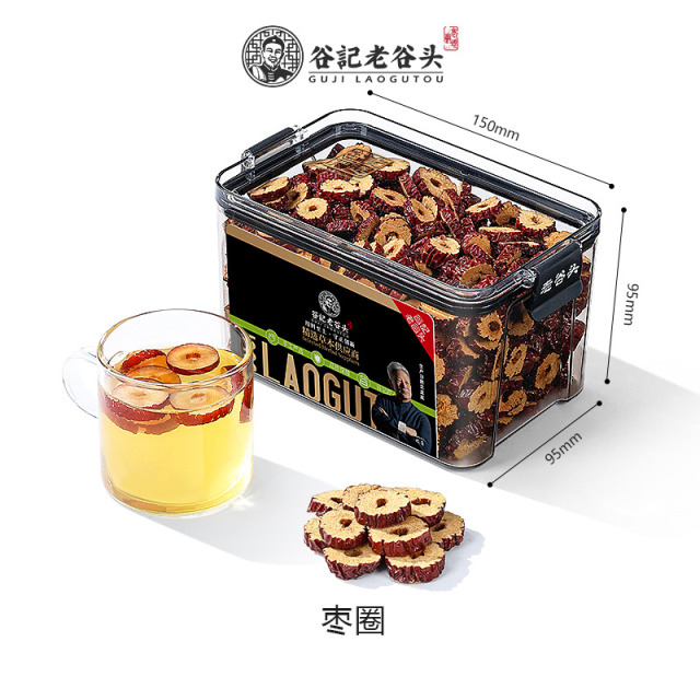 10779004.老谷头密封罐新疆大枣圈红枣干无核即食红枣片搭桂圆枸杞泡茶水 240g/盒