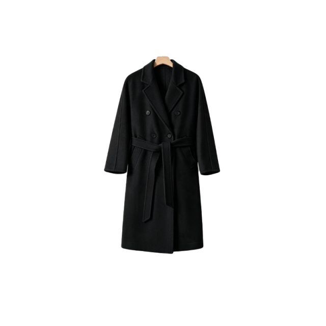 13843681.【雅薇吉】山羊绒双面大衣经典801廓形双面扣大衣BQW-S801