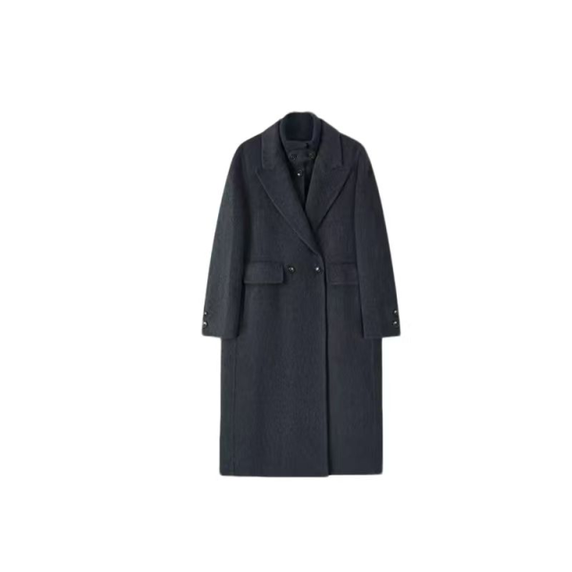 13843747.【雅薇吉】赫本风针织领两件套毛呢大衣BQYG25037