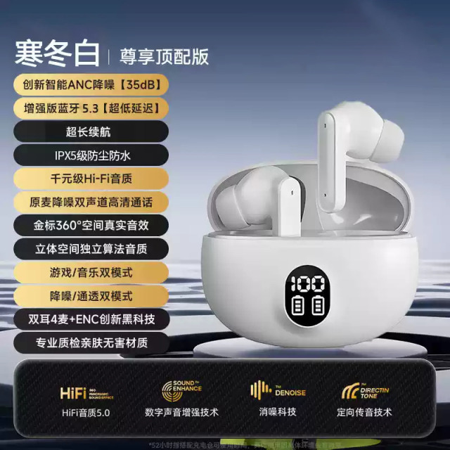 11622169.蓝牙耳机2025新款超长续航大电量入耳式真无线降噪高音质