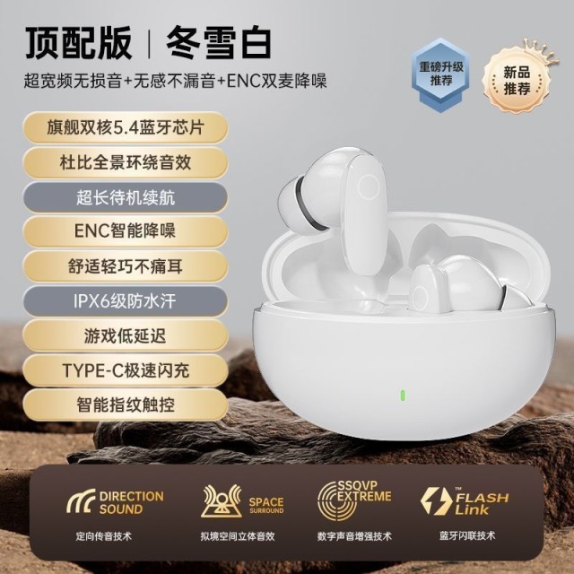 11621739.新款无线蓝牙耳机降噪超长续航半入耳式双耳运动耳机
