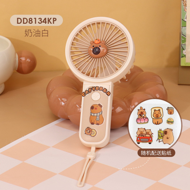 12435834.usb充电风扇户外出行随身手持风扇迷你便携式可折叠可爱电风扇手绳学生室内桌面风扇清凉萌趣造型创意手提