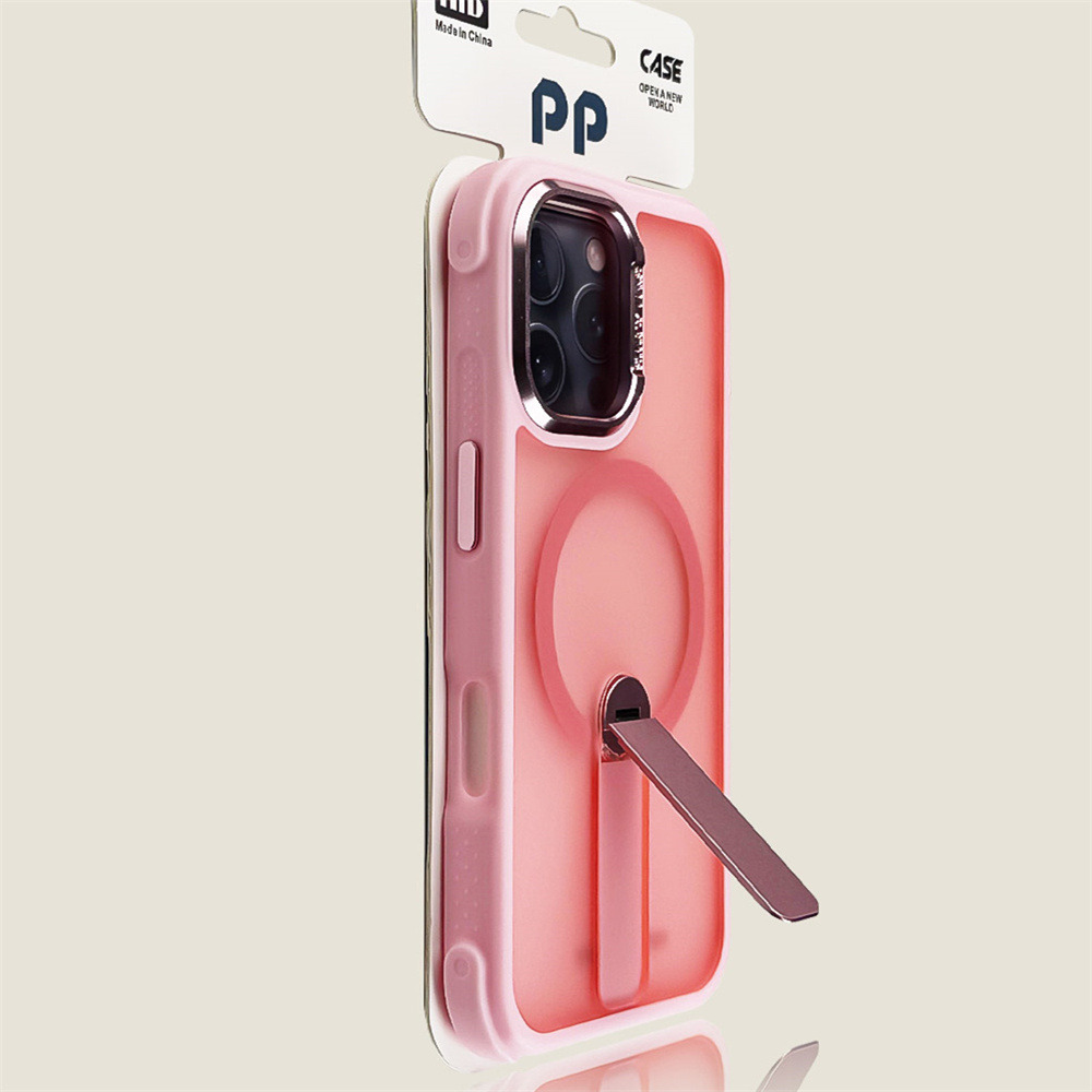 12491599.适用苹果16手机壳湖蓝色竖支架iphone16promax磁吸肤感15pro磨砂14四角防摔13高级感12网红男女16