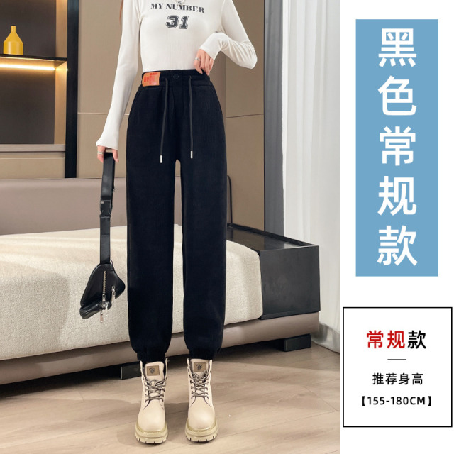 12144805.束脚哈伦休闲运动裤2025年春秋季新款爆款设计感显瘦抽绳卫裤