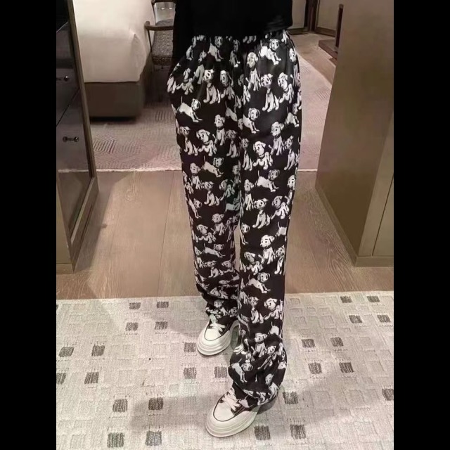 9466727.有口袋版冰丝阔腿裤女夏季薄款女士休闲裤宽松高腰外穿女裤拖地裤