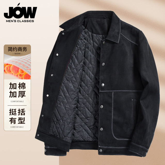 11296114.【麂皮绒工装】乔沃春秋短款工装夹克商务休闲外套男