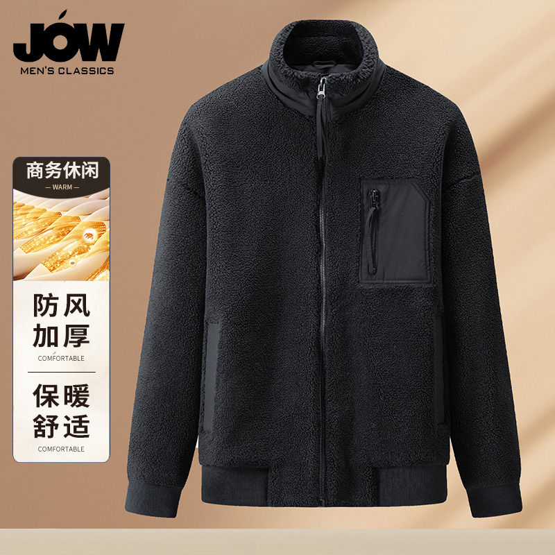 11324096.【摇粒绒】棒球领加厚保暖男式外套时尚休闲男外套