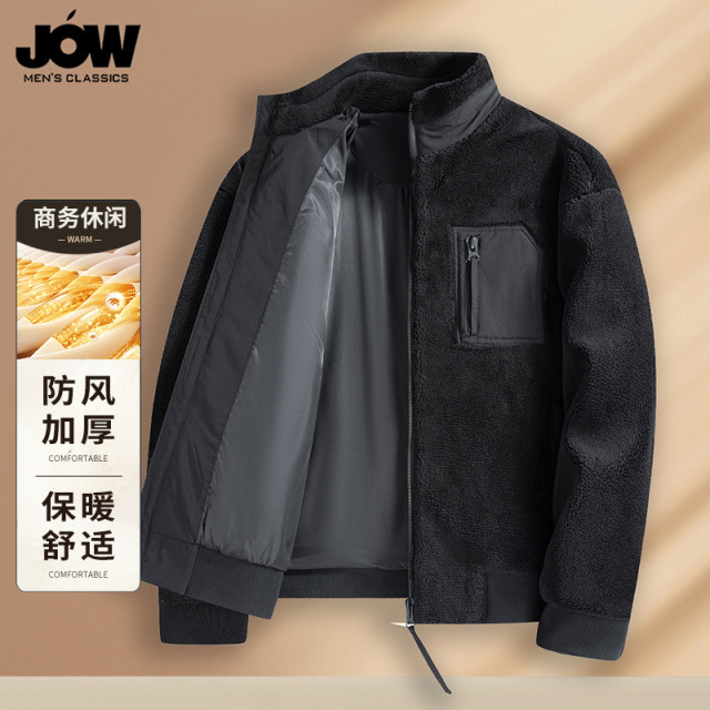 11324096.【摇粒绒】棒球领加厚保暖男式外套时尚休闲男外套