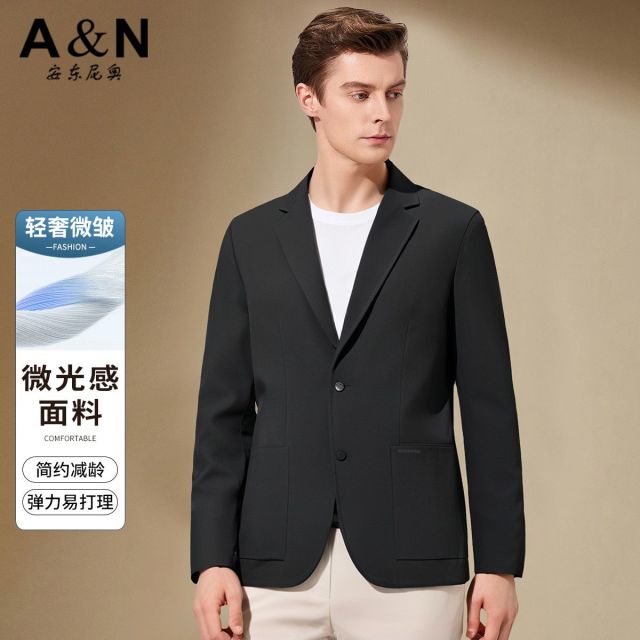 11798064.【挺括易打理】春季男式休闲西服商务通勤百搭单西休闲西装外套男