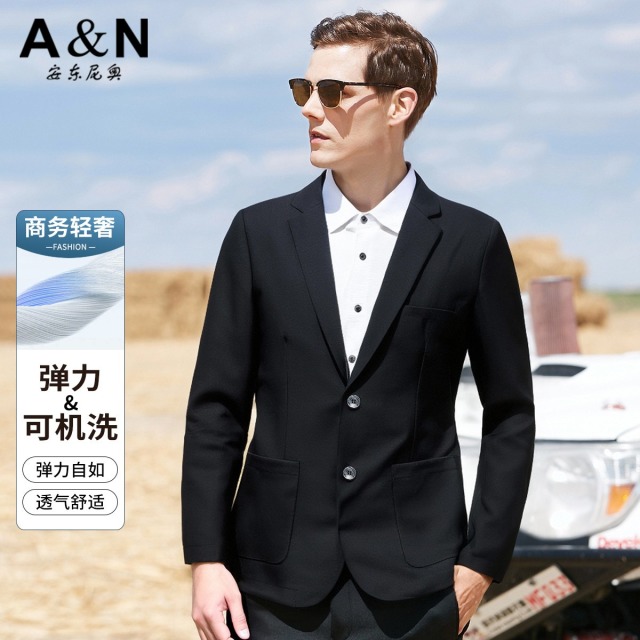 11798909.【易打理挺括不易皱】春季商务通勤休闲单西百搭西服外套男士西装