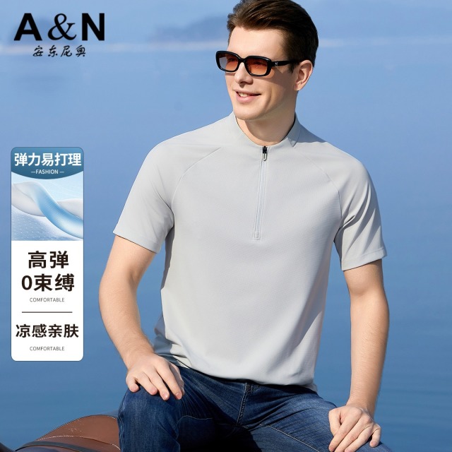 11800284.【轻户外&高弹0束缚】弹力易打理凉感亲肤T恤男短袖polo衫