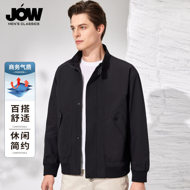 12354506.【立领挺括】夹克男士时尚休闲短款新款商务百搭纯色外套