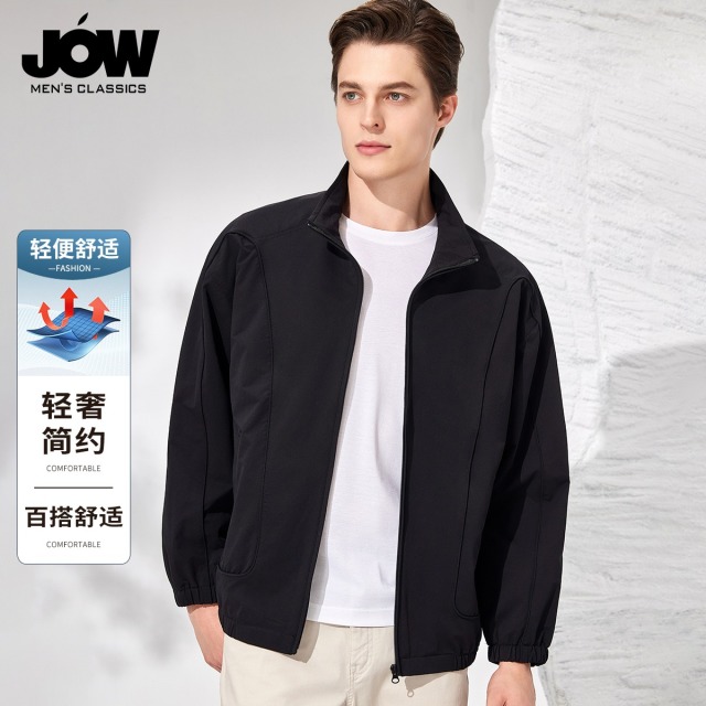 12354361.【轻奢简约】乔沃舒适透气商务立领夹克男春季新款休闲茄克外套