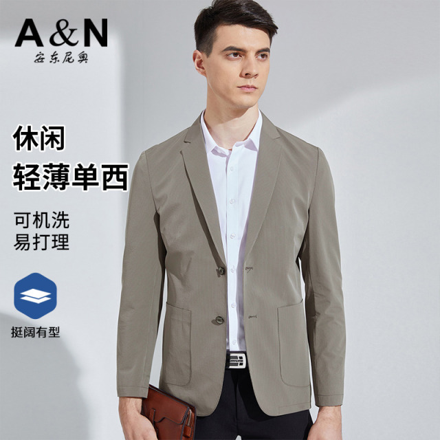 12417347.轻奢条纹】秋季薄款休闲西服男透气轻盈易打理单西装外套