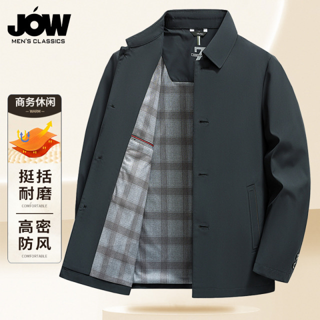12499655.【经典行政通勤】早秋季商务休闲男士翻领拉链单夹克外套男
