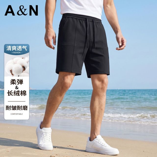 13655543.【柔弹长绒棉】夏季清爽透气日常百搭休闲男裤耐皱耐磨易打理短裤
