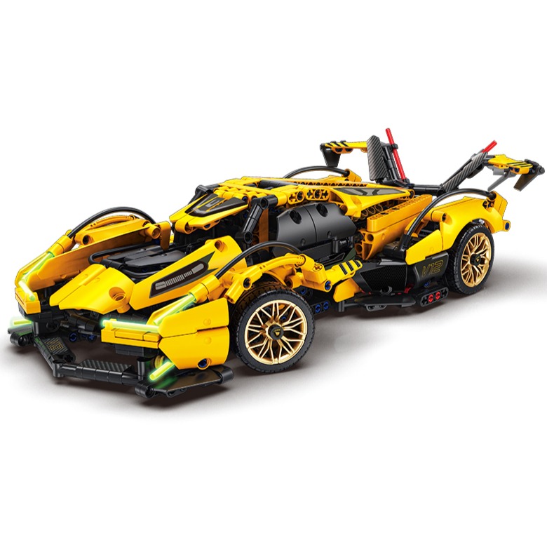 11941486.六一礼物1158颗粒1:14 V12超跑模型车拼装积木玩具