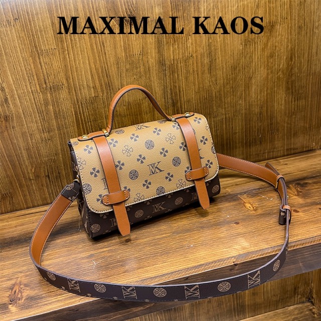 11791582.MAXIMAL KAOS轻奢质感通勤女包撞色手提单肩斜挎邮差包