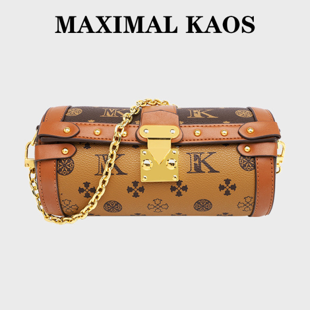11801694.MAXIMAL KAOS轻奢质感女包链条圆筒包新款单肩斜挎手提包迷你枕头包