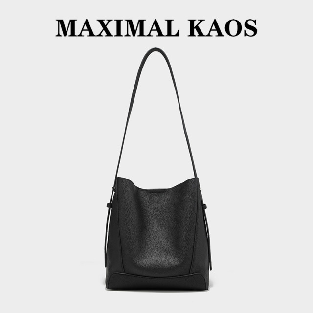 11802414.MAXIMAL KAOS轻奢质感真皮女包新款水桶包手提单肩斜挎包休闲包包
