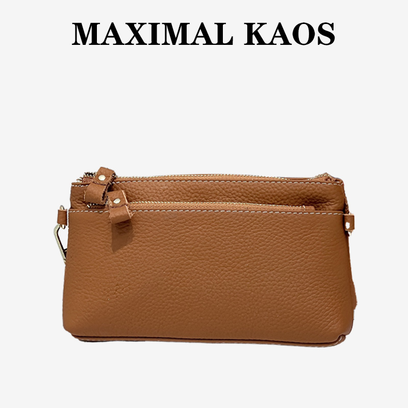 11863811.MAXIMAL KAOS头层牛皮女包小包手包手拿包百搭真皮软皮斜挎包单肩背包