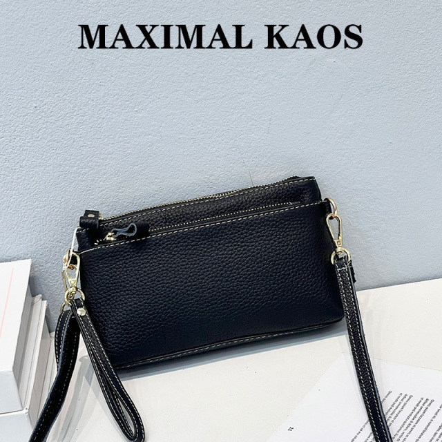 11863811.MAXIMAL KAOS头层牛皮女包小包手包手拿包百搭真皮软皮斜挎包单肩背包