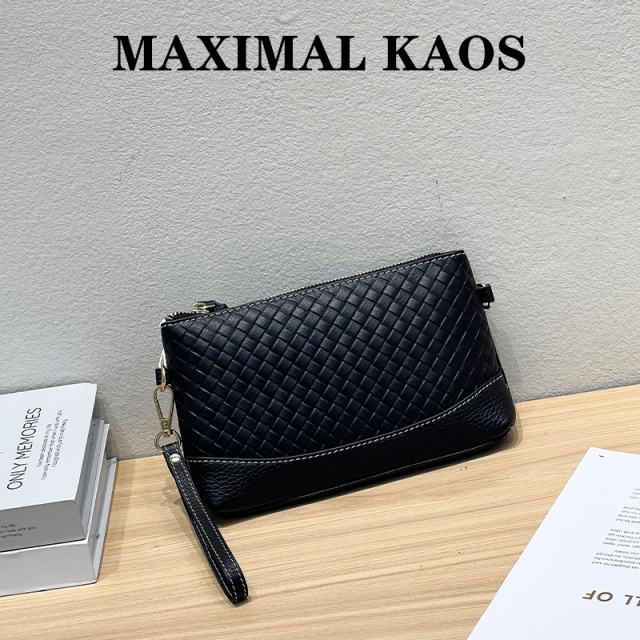 11864104.MAXIMAL KAOS头层牛皮小众轻奢包包百搭女包手拿包简约手机零钱包单肩斜挎包长带可调节