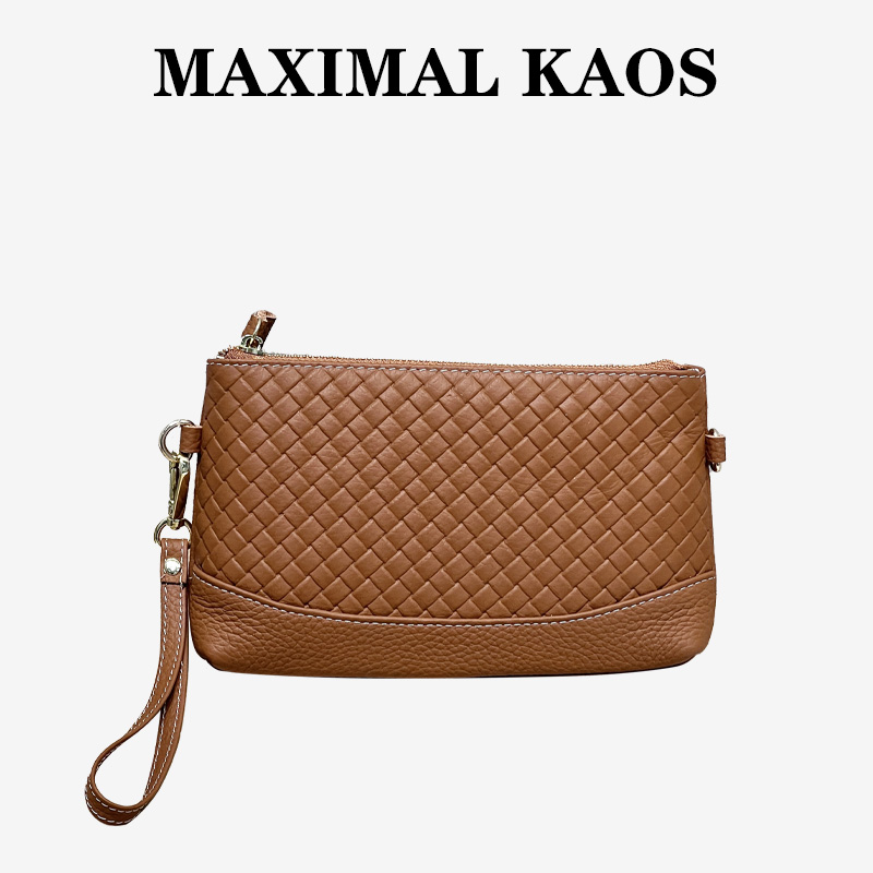 11864104.MAXIMAL KAOS头层牛皮小众轻奢包包百搭女包手拿包简约手机零钱包单肩斜挎包长带可调节