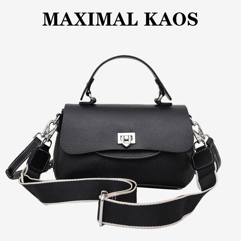 11864674.MAXIMAL KAOS轻奢质感真皮女包头层牛皮新款宽带手提包休闲通勤单肩斜挎包