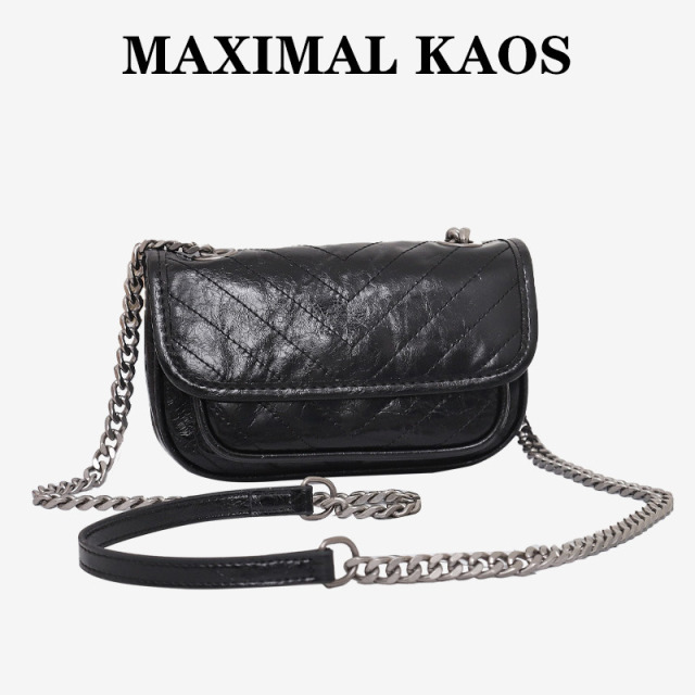 11866674.MAXIMAL KAOS轻奢质感真皮女包潮流绣线头层牛皮手提单肩包时尚通勤包