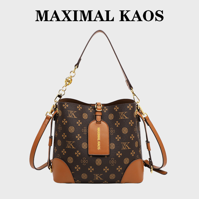 11872266.MAXIMAL KAOS轻奢手提包女新款质感水桶包印花单肩斜挎包