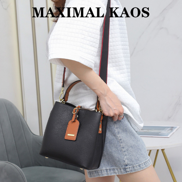 11867240.MAXIMAL KAOS轻奢质感真皮水桶包头层牛皮手提单肩斜挎包休闲便携包通勤包