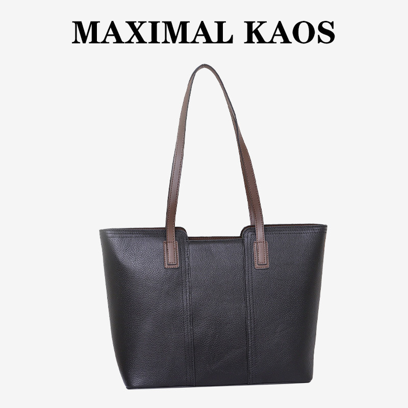 11867176.MAXIMAL KAOS轻奢质感真皮女包大容量托特包头层牛皮手提单肩包