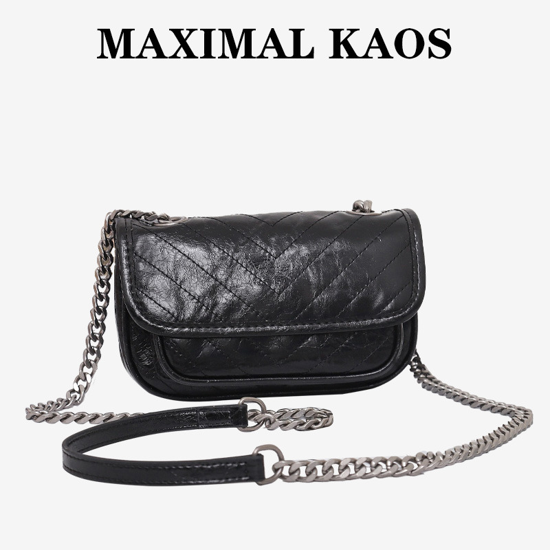 11866674.MAXIMAL KAOS轻奢质感真皮女包潮流绣线头层牛皮手提单肩包时尚通勤包