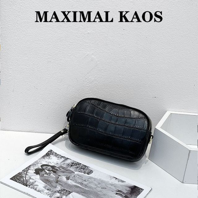 12111069.MAXIMAL KAOS真皮黑色小包随身包头层牛皮手机包钱包休闲手提单肩斜挎包多款可选