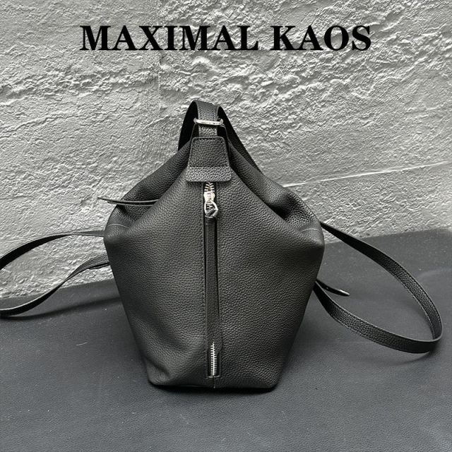 12121700.MAXIMAL KAOS轻奢质感真皮包头层牛皮多功能小背包小众设计感手提单肩斜挎包