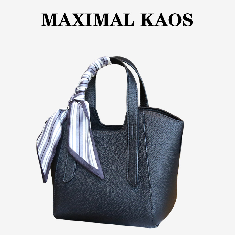 12121800.MAXIMAL KAOS轻奢质感真皮女包经典菜篮子包头层牛皮随身包休闲通勤包