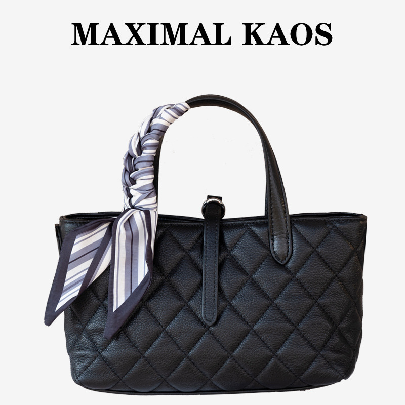 12112682.MAXIMAL KAOS轻奢质感真皮女包经典菱格风头层牛皮随身包休闲通勤包