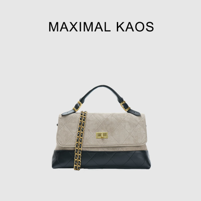 12424777.MAXIMAL KAOS轻奢质感真皮女包时尚链条包潮流休闲通勤包
