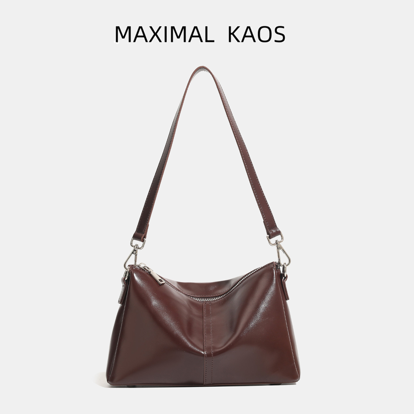 12765123.MAXIMAL KAOS轻奢真皮女包新款质感头层牛皮随身便携包时尚通勤包手提单肩斜挎包