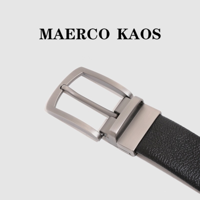 13717163.MAERCO KAOS轻奢头层牛皮男士皮带真皮针扣可调节皮带