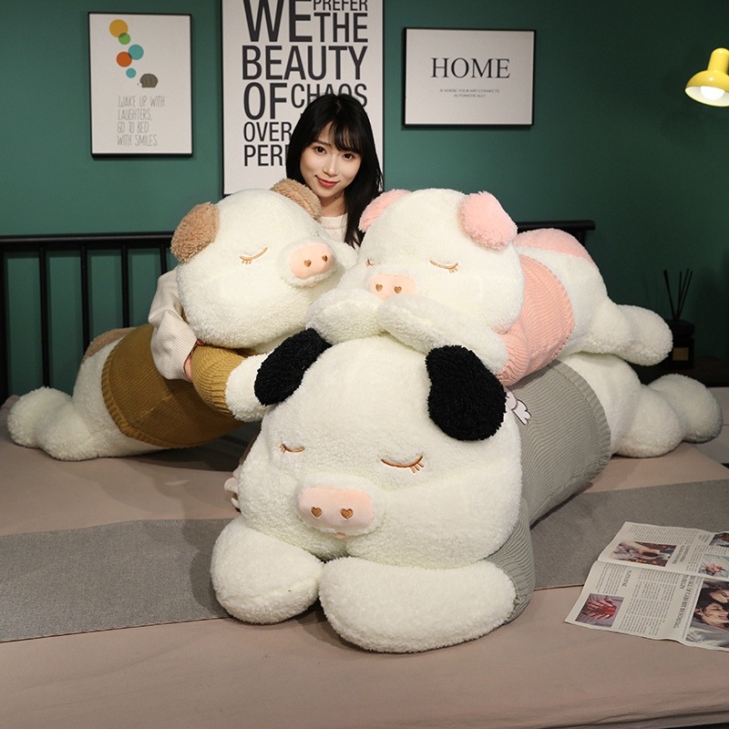 11981526.丽优哲品牌毛绒玩具毛衣萌萌猪趴猪抱枕床上睡觉陪睡超软公仔猪抱枕靠背