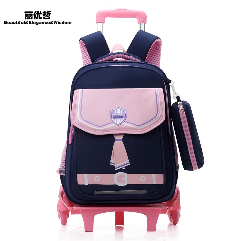12368646.丽优哲拉杆书包小学生一二三到六年级男女孩大容量拖拉爬楼儿童减负背包