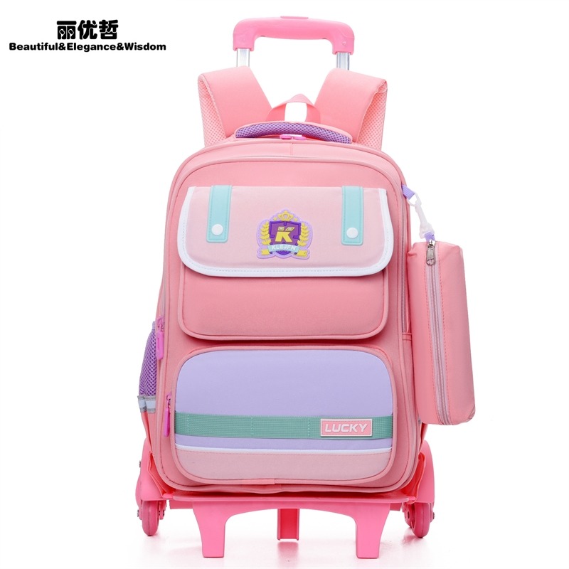 12368911.丽优哲新款拉杆书包小学生男孩三到六年级女生爬楼梯六轮防水大容量