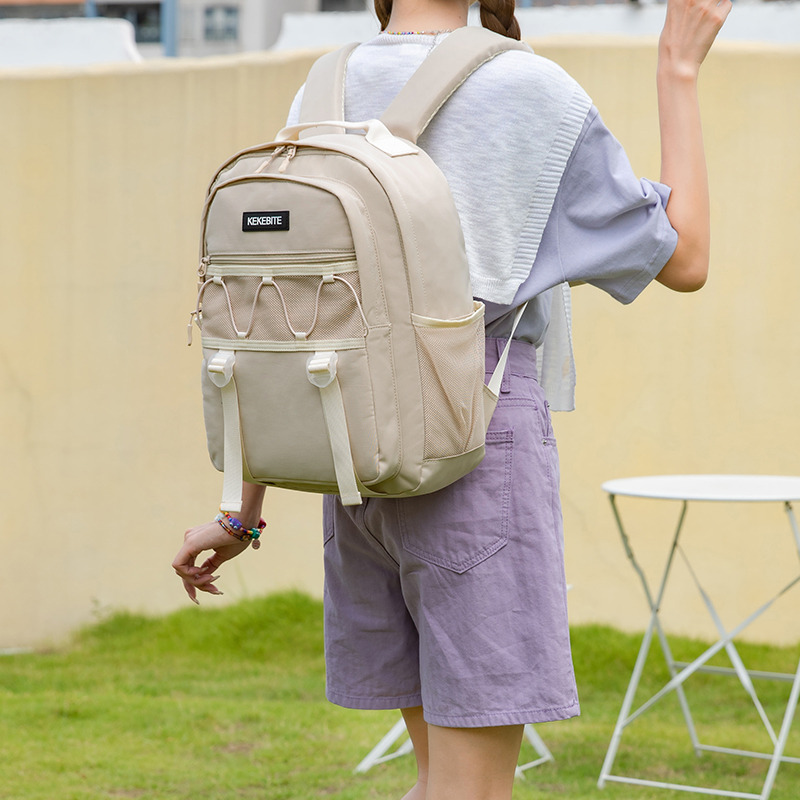 12682245.《广州质造》佐木新款小清新女士双肩包大容量百搭休闲背包男款高颜值大中学生书包